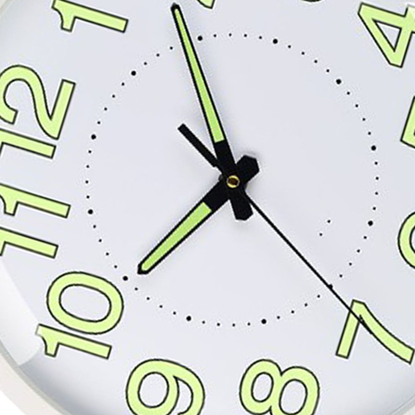 Silent Quartz Clock Plastic Wall Mounted Luminous Quiet for Living Room Bedroom 12in 30cm White Frame