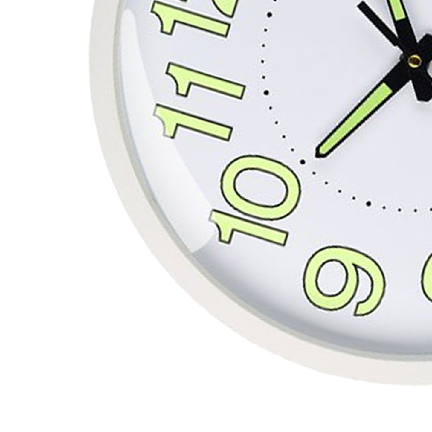Silent Quartz Clock Plastic Wall Mounted Luminous Quiet for Living Room Bedroom 12in 30cm White Frame