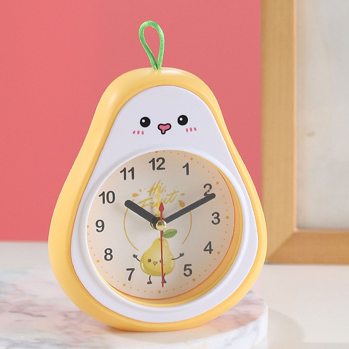 Cartoon Fruit Alarm Clock Kids Alarm Clock Decorative Ornaments Children Gift Student Gift Crystal Pea
