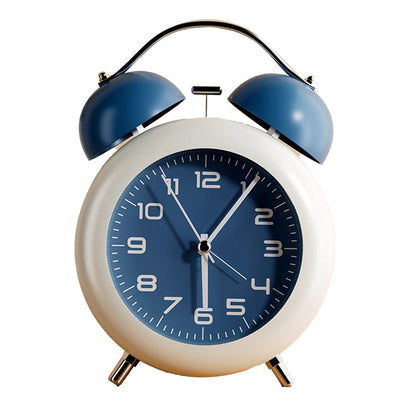 Twin Bell Alarm Clock for Kids ABS Battery Operated Cute Desktop Bedside Alarm Clock with Night Light for Bedroom Living Room Blue