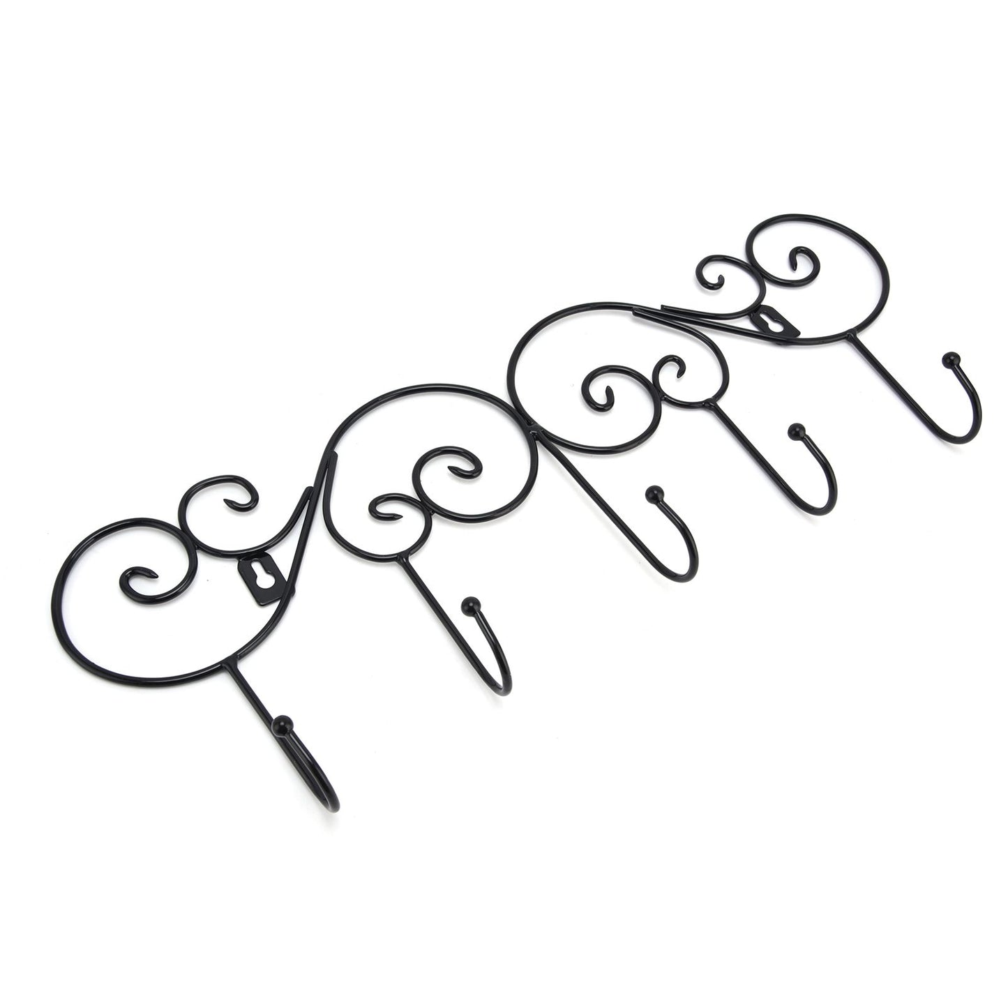Coat Hook Hanging Door Wall Hanger Kitchen Bathroom Hanger with 5 Hook Bracket for Towel Clothes Hat