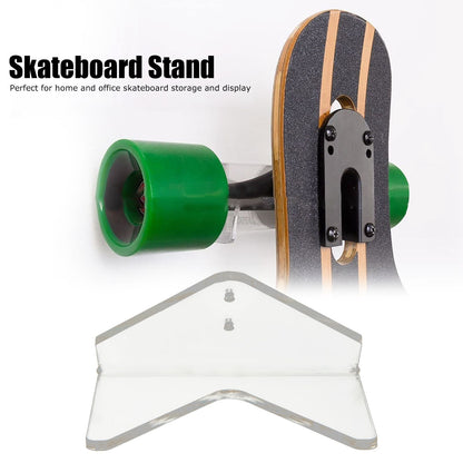 Skateboard Display Rack Stand Transparent Acrylic Wall Mount Hanger Holder for Home Office Use