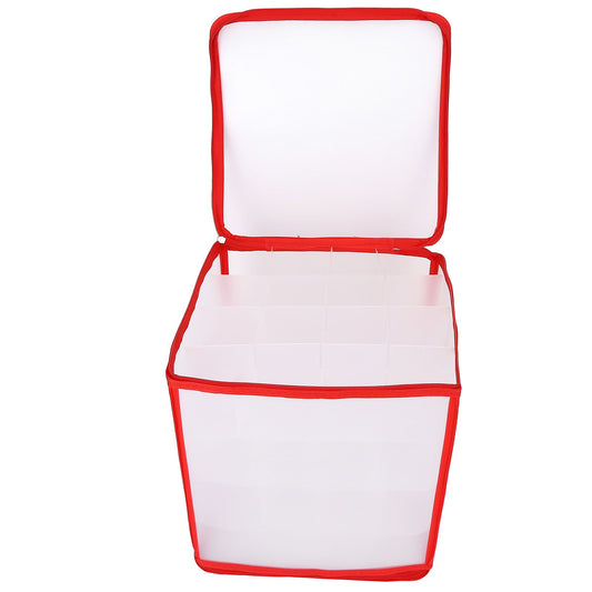 Storage Box Transparent PVC Zipper Sealed Durable Sock Organizer with Compartment for Home Office