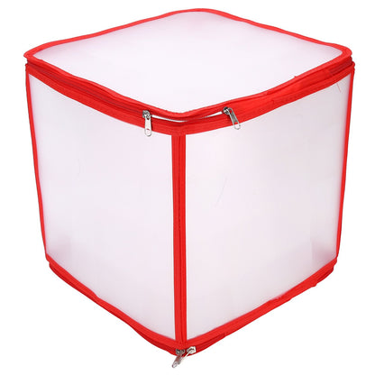 Storage Box Transparent PVC Zipper Sealed Durable Sock Organizer with Compartment for Home Office
