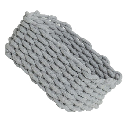 Cotton Rope Storage Basket Hand Knitting Nordic Style Desktop Storage Organizer for Key Snacks Underwear Grey 30x22x14cm/11.8x8.7x5.5in