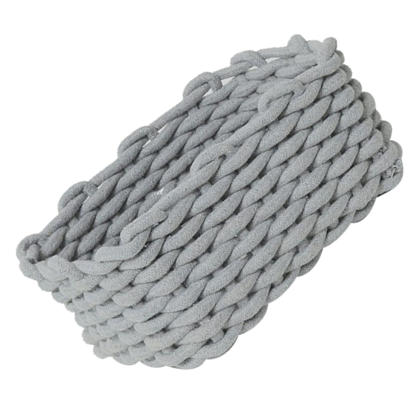Cotton Rope Storage Basket Hand Knitting Nordic Style Desktop Storage Organizer for Key Snacks Underwear Grey 30x22x14cm/11.8x8.7x5.5in