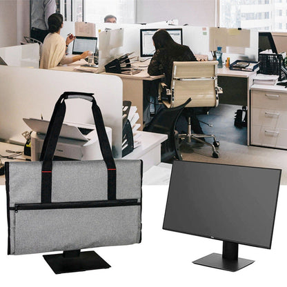 24in Computer Monitor Storage Bag Portable Computer Monitor Carrying Bag Travel Carrying Case For Screens and Monitors Gray