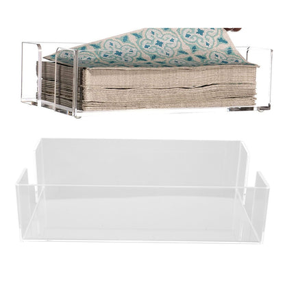 Napkin Tray Storage Holder Transparent Acrylic Modern 9.5x5.5x2.5in Large Capacity Napkin Dispenser for Party Kitchen