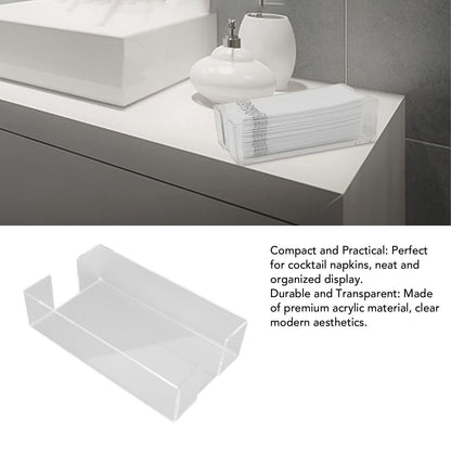 Napkin Tray Storage Holder Transparent Acrylic Modern 9.5x5.5x2.5in Large Capacity Napkin Dispenser for Party Kitchen