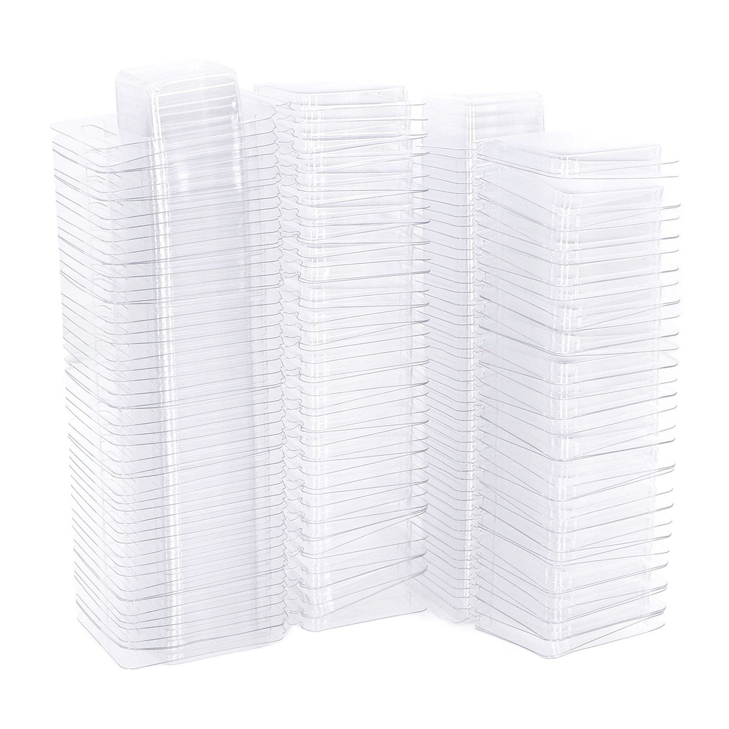 100PCS Wax Melt Molds Calmshell PET Separate Transparent Hanging Hole Empty Wax Melt Container for DIY Candles Chocolate Rectangle