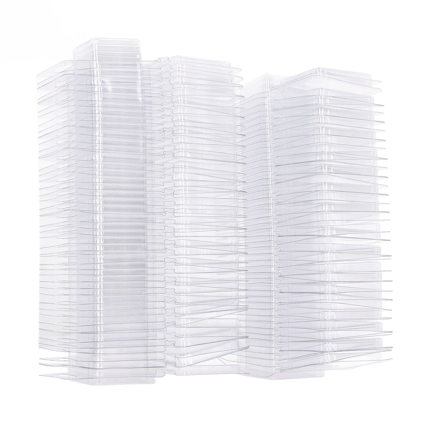100PCS Wax Melt Molds Calmshell PET Separate Transparent Hanging Hole Empty Wax Melt Container for DIY Candles Chocolate Rectangle