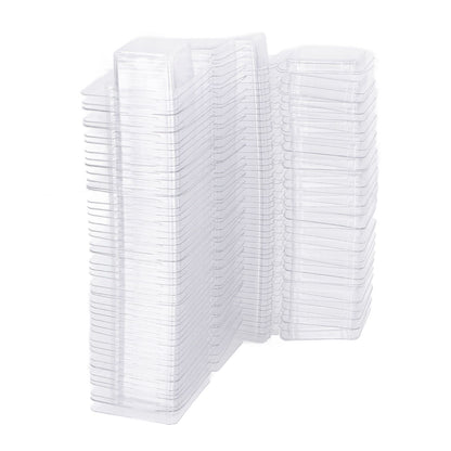 100PCS Wax Melt Molds Calmshell PET Separate Transparent Hanging Hole Empty Wax Melt Container for DIY Candles Chocolate Rectangle