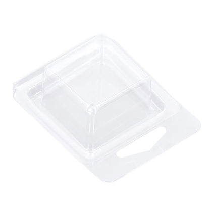 100PCS Wax Melt Molds Calmshell PET Separate Transparent Hanging Hole Empty Wax Melt Container for DIY Candles Chocolate Rectangle