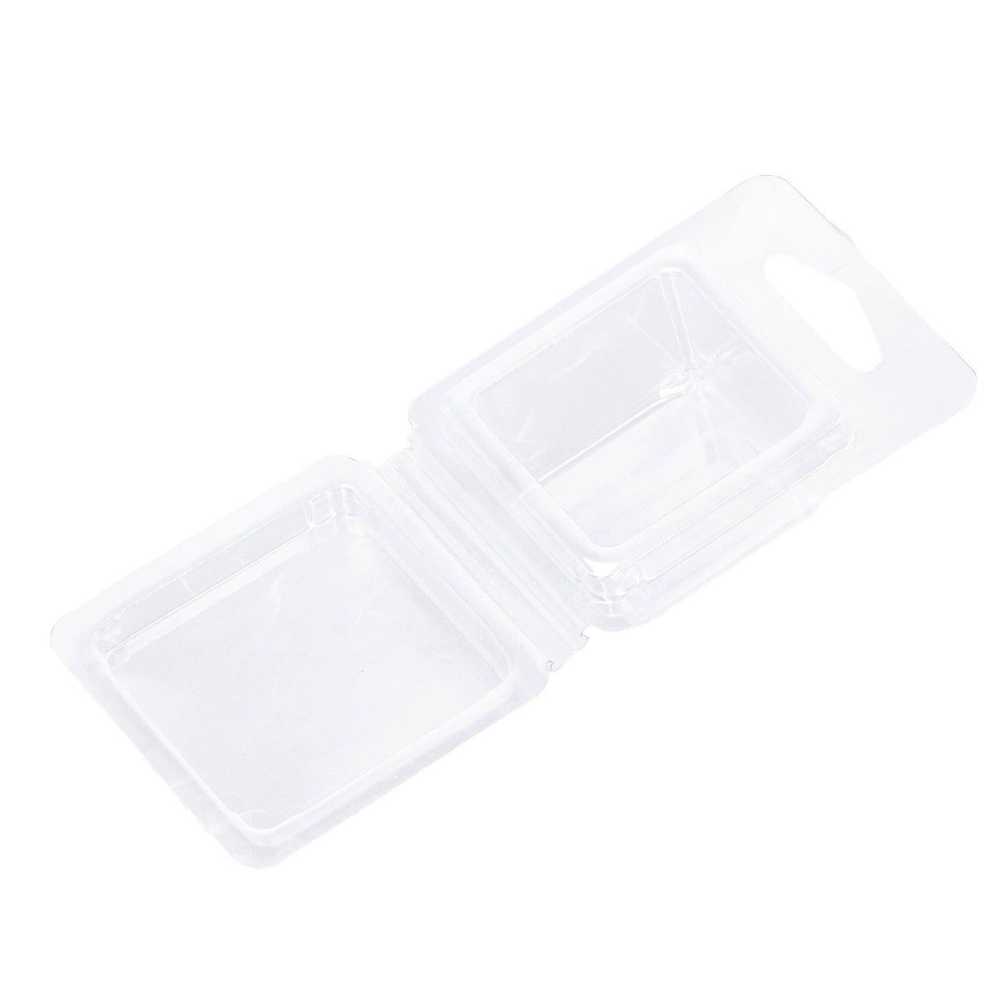 100PCS Wax Melt Molds Calmshell PET Separate Transparent Hanging Hole Empty Wax Melt Container for DIY Candles Chocolate Rectangle