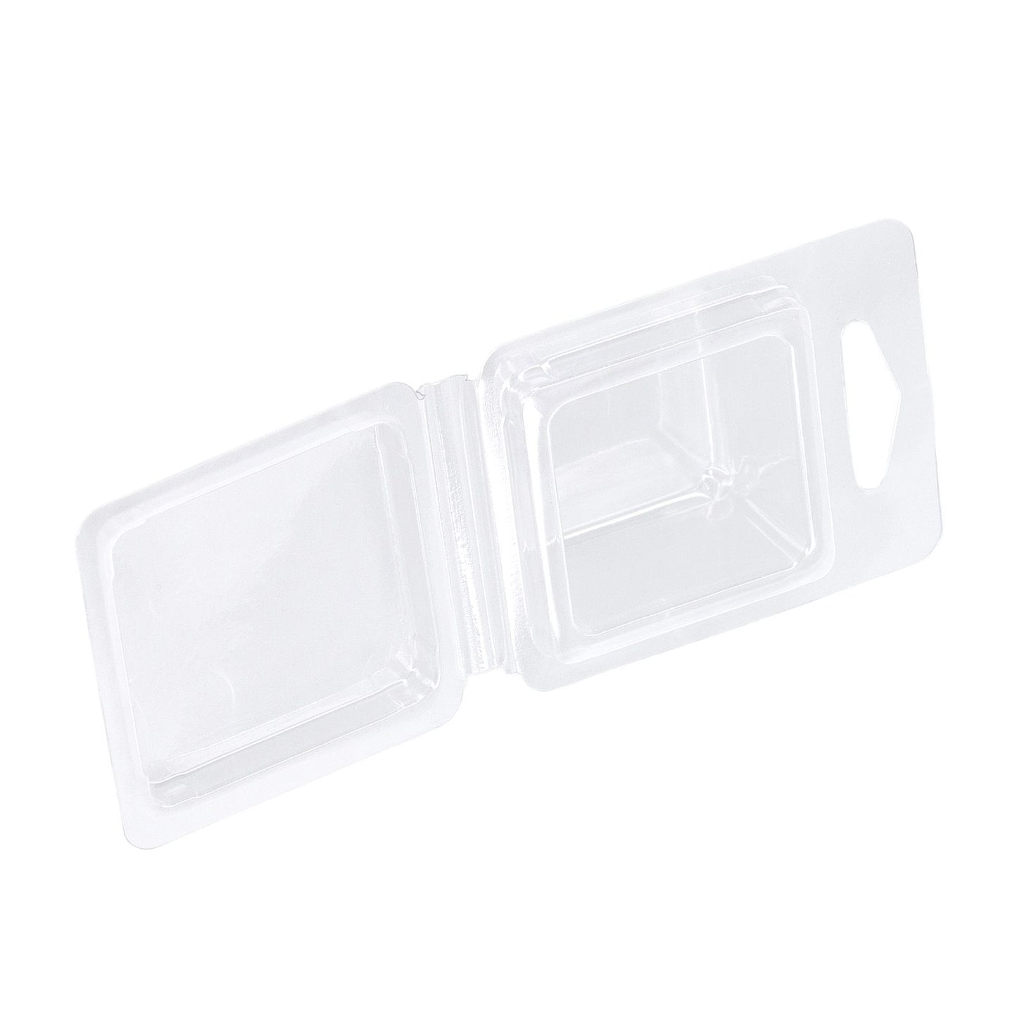100PCS Wax Melt Molds Calmshell PET Separate Transparent Hanging Hole Empty Wax Melt Container for DIY Candles Chocolate Rectangle