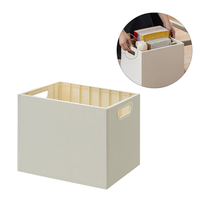 Book Storage Box with Dual Side Handles Stackable 50kg Load Bearing Multifunctional Use File Storage Bins Without Wheel