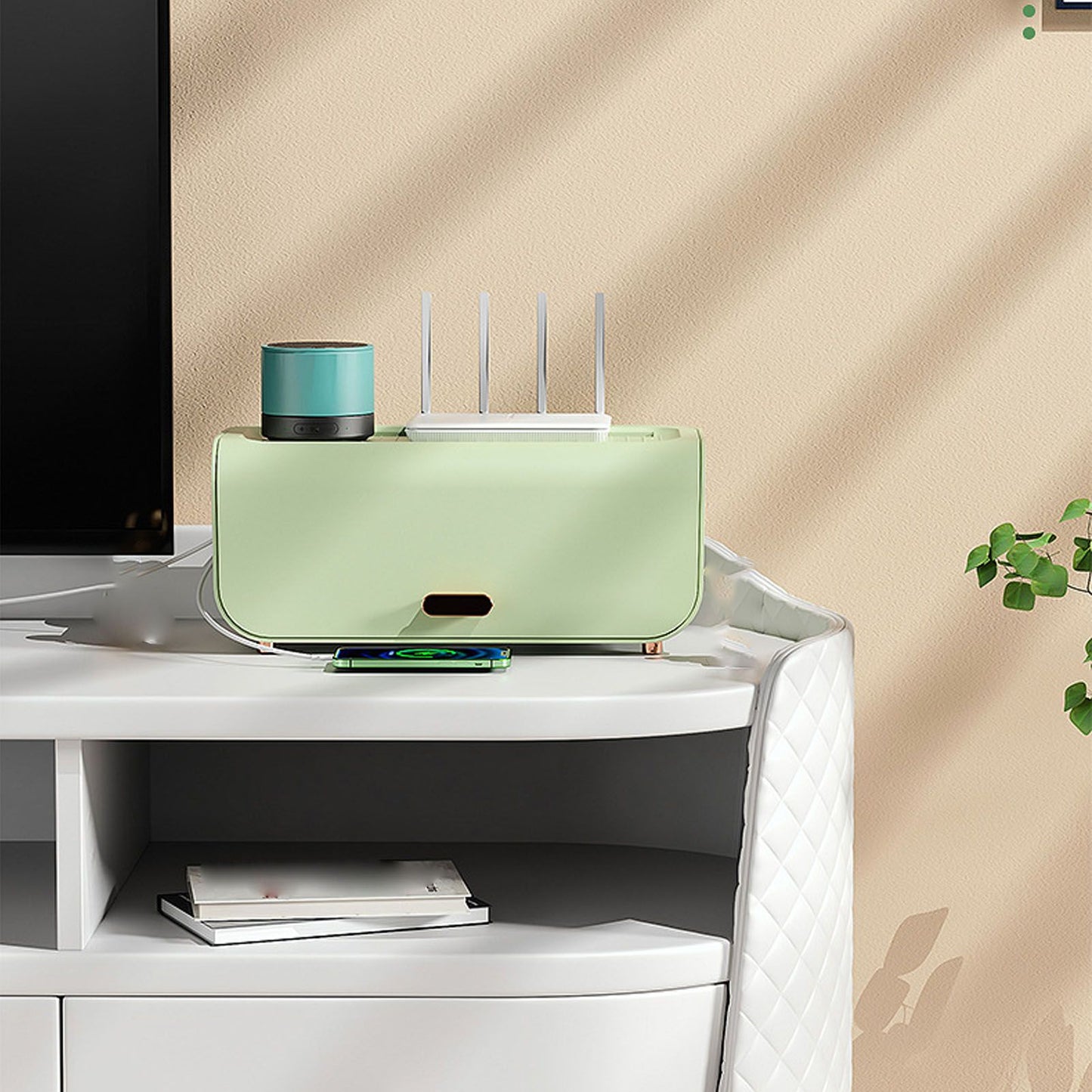 Cable Management Box Plastic Easy Assemble Safety Protection Cord Organizer Box for Power Strips Chargers Adapters Wires Coffee