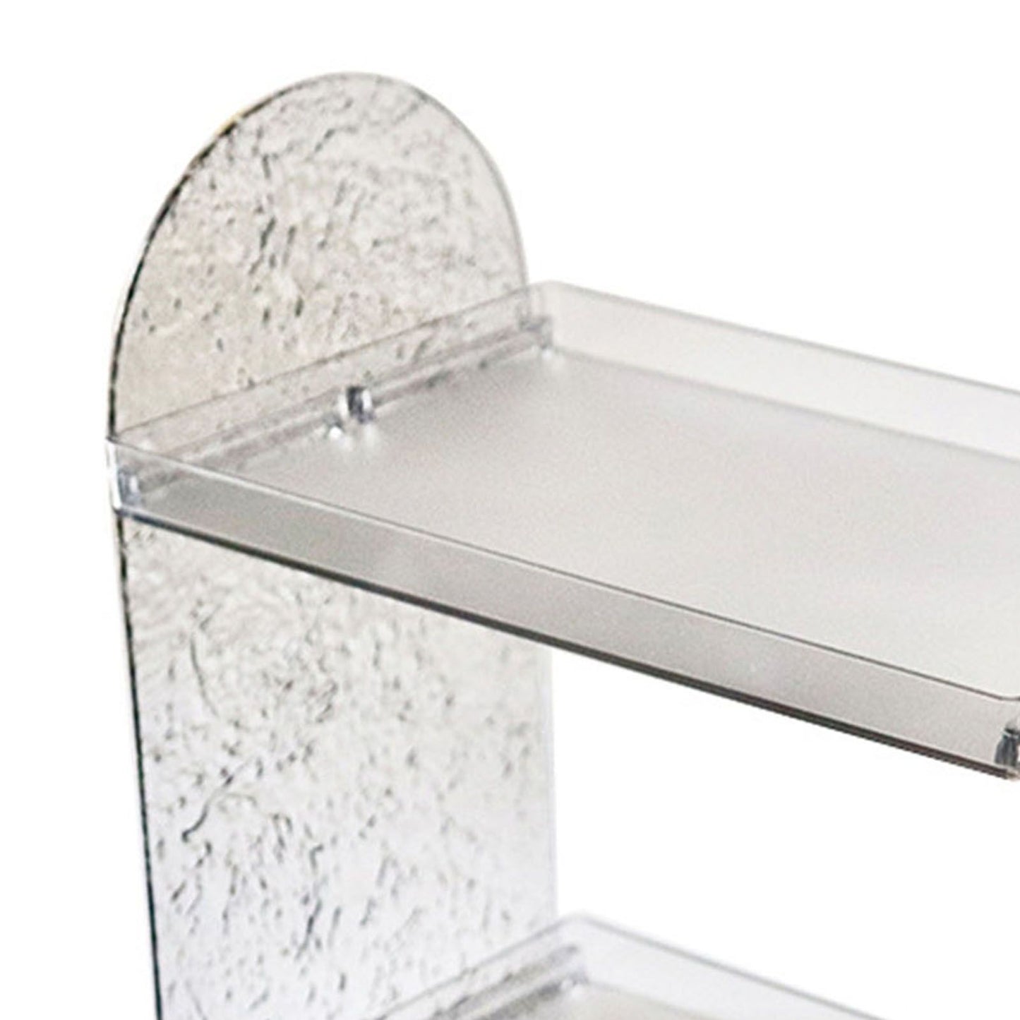 2 Tier Desk Organizer Double Layer Storage Rack Transparent Desktop Stand Holder for Stationery Cosmetic Transparent Grey
