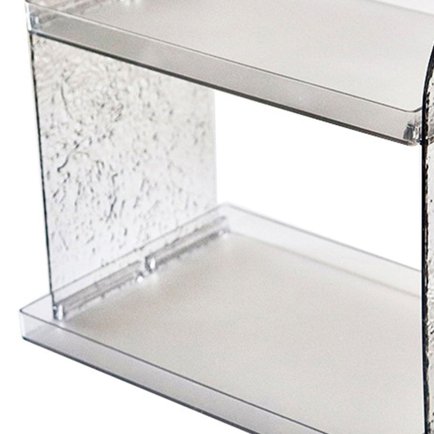 2 Tier Desk Organizer Double Layer Storage Rack Transparent Desktop Stand Holder for Stationery Cosmetic Transparent Grey