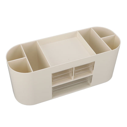 Pen Holder with Transparent Drawers Large Capacity Multiple Compartment Plastic Pencil Storage Organizer for Office Desk White