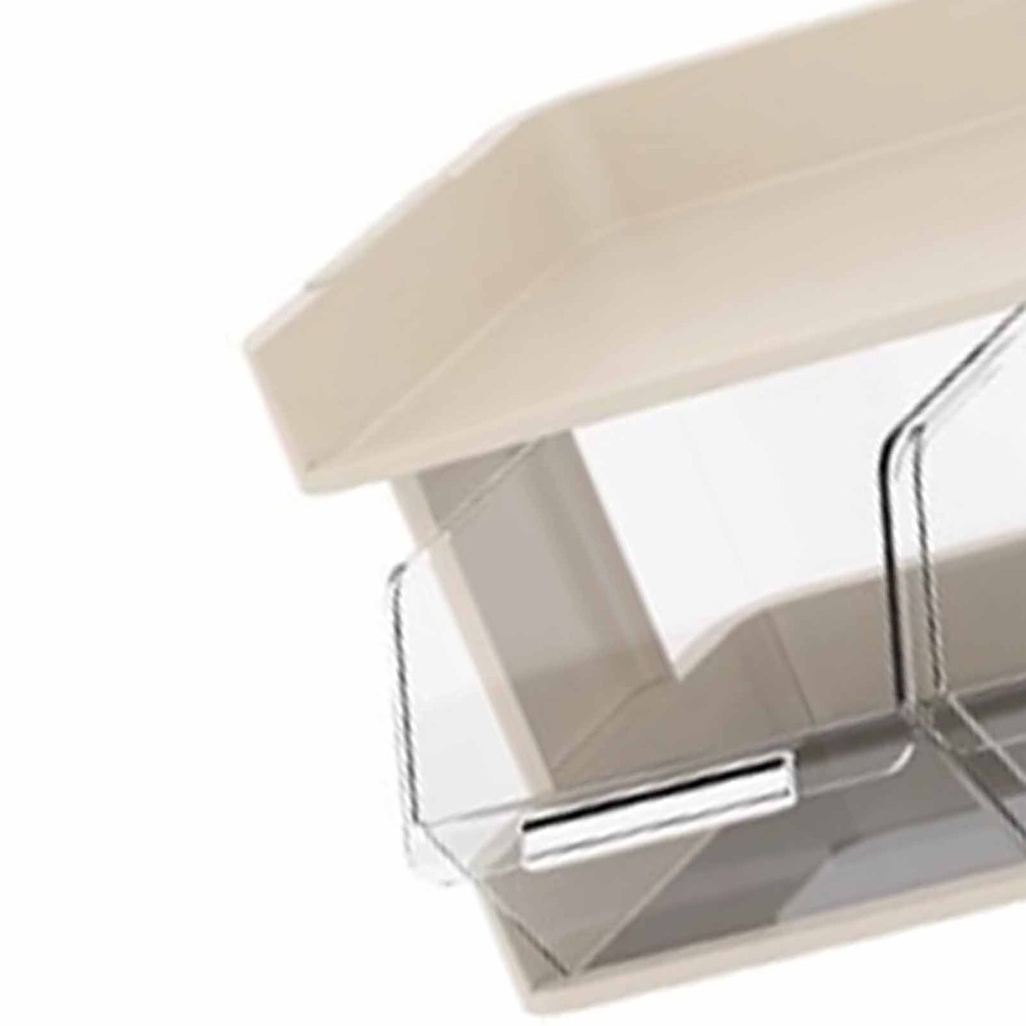 Tea Bag Organizer Office Bar Desktop Tea Bag Coffee Capsule Storage Rack Multilayer Countertop Organizer Cream White 2 Layer 30x17x16.5cm