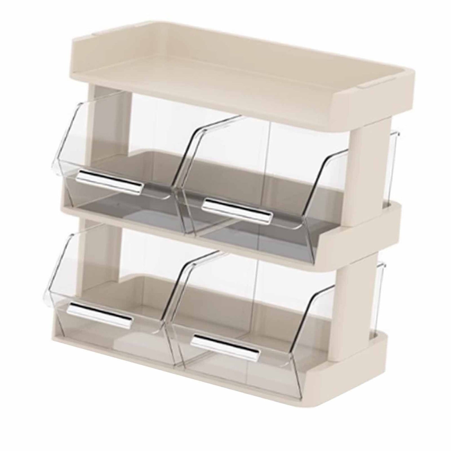 Tea Bag Organizer Office Bar Desktop Tea Bag Coffee Capsule Storage Rack Multilayer Countertop Organizer Cream White 3 Layer 30x17x29.5cm