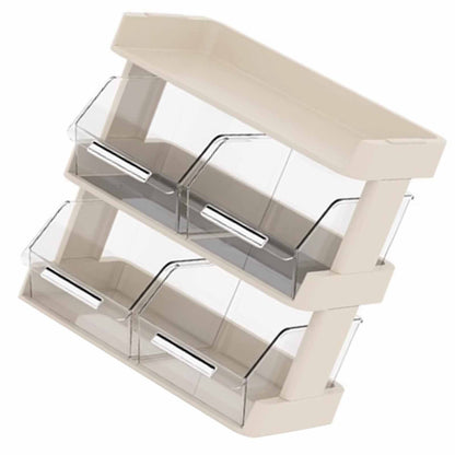 Tea Bag Organizer Office Bar Desktop Tea Bag Coffee Capsule Storage Rack Multilayer Countertop Organizer Cream White 3 Layer 30x17x29.5cm