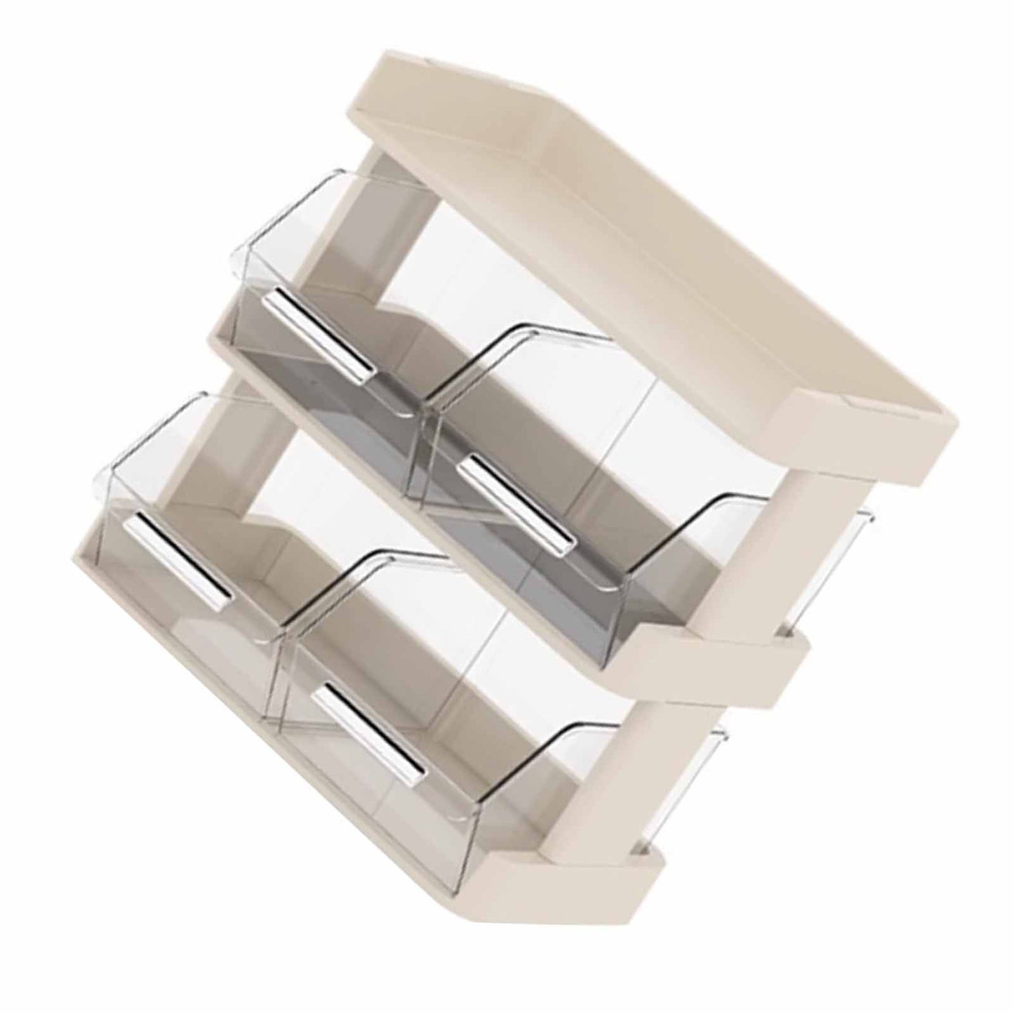 Tea Bag Organizer Office Bar Desktop Tea Bag Coffee Capsule Storage Rack Multilayer Countertop Organizer Cream White 3 Layer 30x17x29.5cm