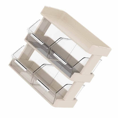 Tea Bag Organizer Office Bar Desktop Tea Bag Coffee Capsule Storage Rack Multilayer Countertop Organizer Cream White 3 Layer 30x17x29.5cm