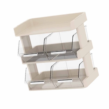 Tea Bag Organizer Office Bar Desktop Tea Bag Coffee Capsule Storage Rack Multilayer Countertop Organizer Cream White 3 Layer 30x17x29.5cm