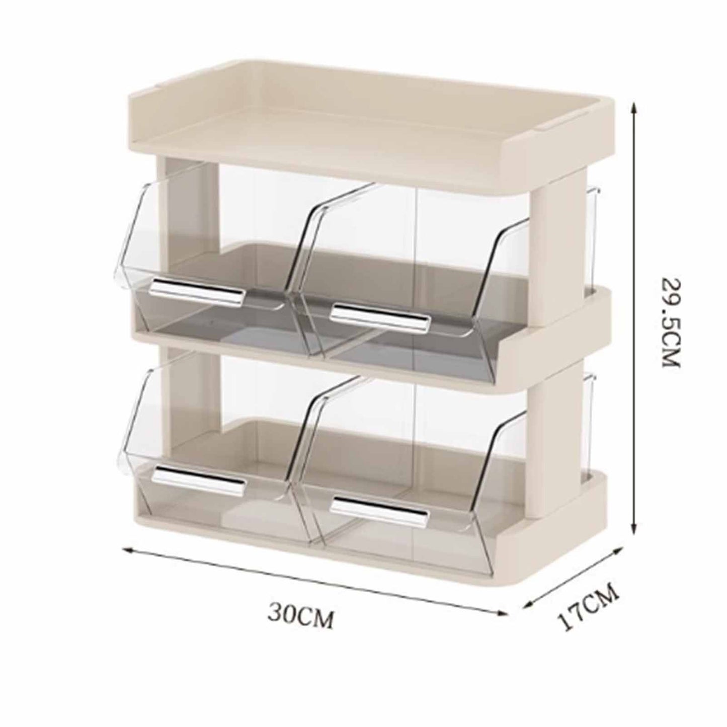 Tea Bag Organizer Office Bar Desktop Tea Bag Coffee Capsule Storage Rack Multilayer Countertop Organizer Cream White 3 Layer 30x17x29.5cm