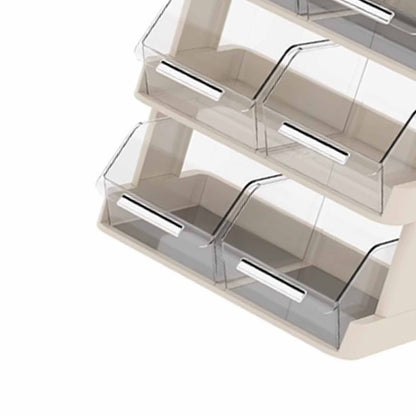Tea Bag Organizer Office Bar Desktop Tea Bag Coffee Capsule Storage Rack Multilayer Countertop Organizer Cream White 4 Layer 30x17x42.5cm