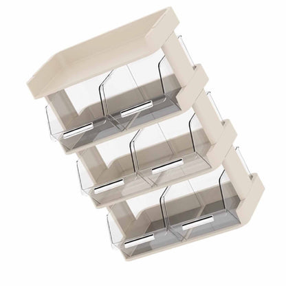 Tea Bag Organizer Office Bar Desktop Tea Bag Coffee Capsule Storage Rack Multilayer Countertop Organizer Cream White 4 Layer 30x17x42.5cm