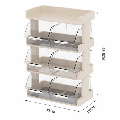 Tea Bag Organizer Office Bar Desktop Tea Bag Coffee Capsule Storage Rack Multilayer Countertop Organizer Cream White 4 Layer 30x17x42.5cm
