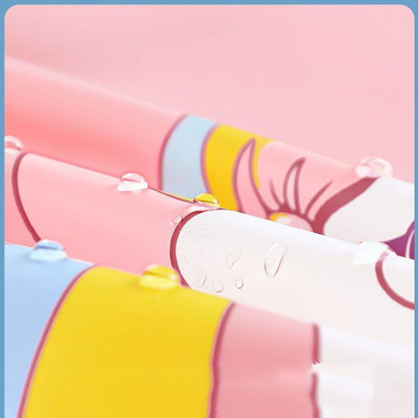 Kids Raincoat Waterproof Cute Pattern Lightweight Portable Children Hooded Rainwear for Girl Boy Pink L