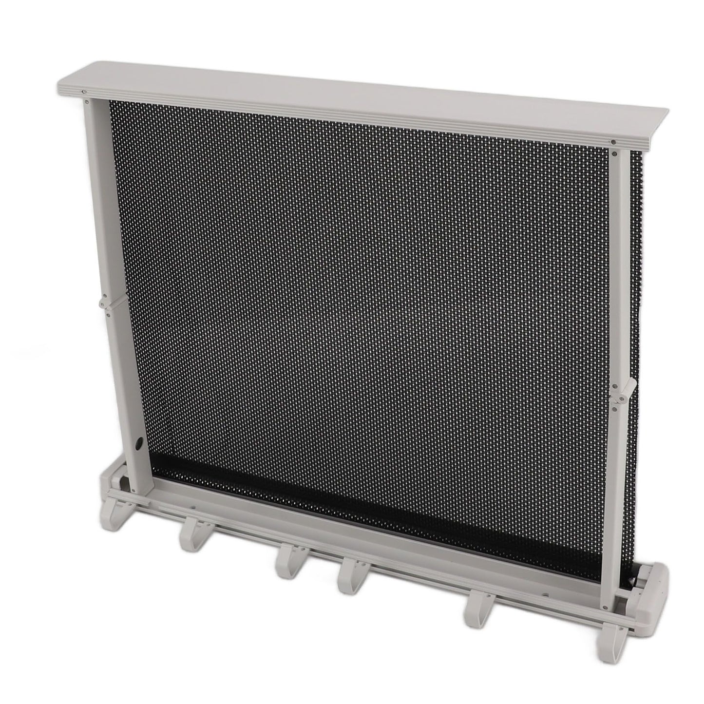 Retractable Clothes Drying Rack with Template Wall Mount Mesh Breathable Platform Aluminium Laundry Drying Rack for Patio Bathroom White