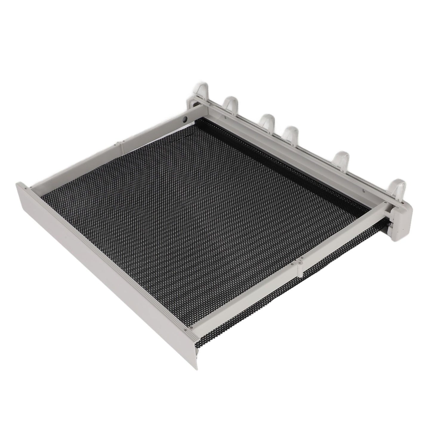 Retractable Clothes Drying Rack with Template Wall Mount Mesh Breathable Platform Aluminium Laundry Drying Rack for Patio Bathroom White