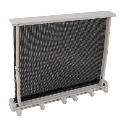 Retractable Clothes Drying Rack with Template Wall Mount Mesh Breathable Platform Aluminium Laundry Drying Rack for Patio Bathroom White
