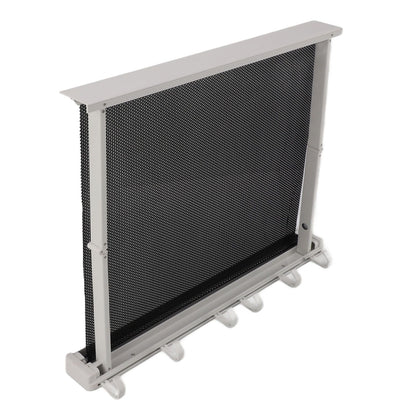 Retractable Clothes Drying Rack with Template Wall Mount Mesh Breathable Platform Aluminium Laundry Drying Rack for Patio Bathroom White