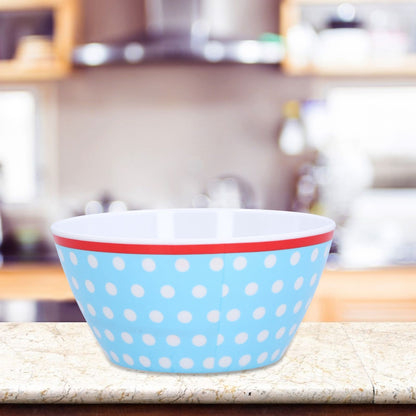 500ml Salad Bowl Thickened Snack Dessert Cake Fruit Bowl for Baking Table DecorationLight Blue Dot