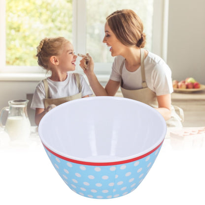 500ml Salad Bowl Thickened Snack Dessert Cake Fruit Bowl for Baking Table DecorationLight Blue Dot