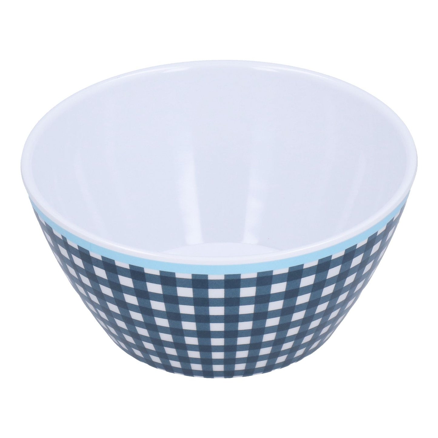 500ml Salad Bowl Thickened Snack Dessert Cake Fruit Bowl for Baking Table DecorationDark Blue Grid