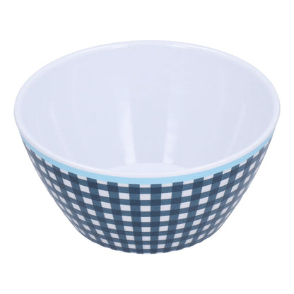 500ml Salad Bowl Thickened Snack Dessert Cake Fruit Bowl for Baking Table DecorationDark Blue Grid