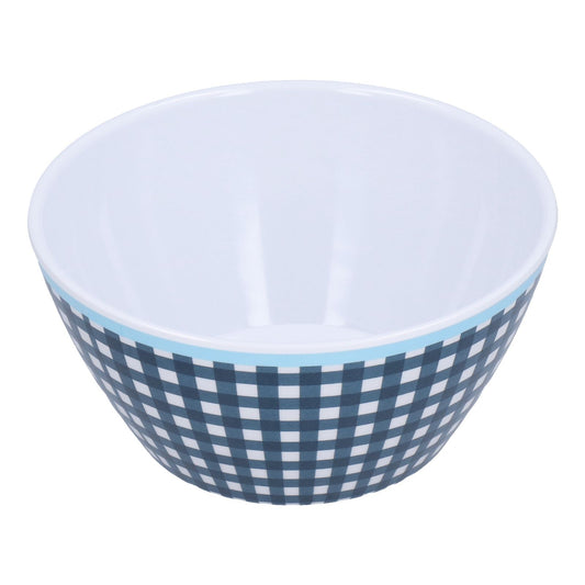 500ml Salad Bowl Thickened Snack Dessert Cake Fruit Bowl for Baking Table DecorationDark Blue Grid