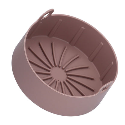 Reusable Silicone Pot Replacement Kitchen Electric Fryer Basket Tray Baking Accessory 20℃220℃(16cm Coffee )