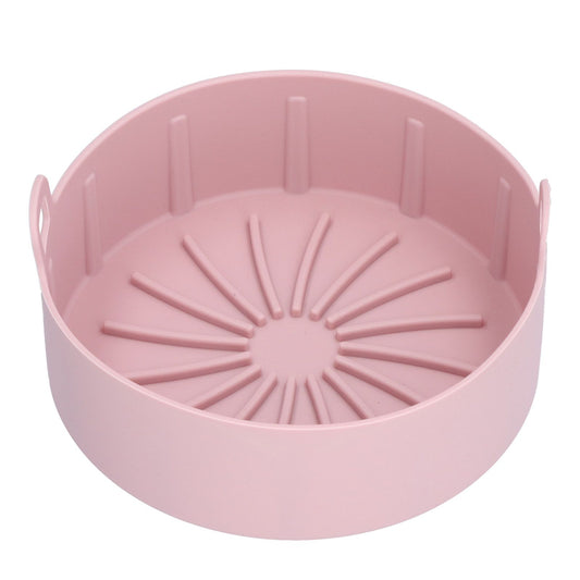 Reusable Silicone Pot Replacement Kitchen Electric Fryer Basket Tray Baking Accessory 20℃220℃(16cm Pink )