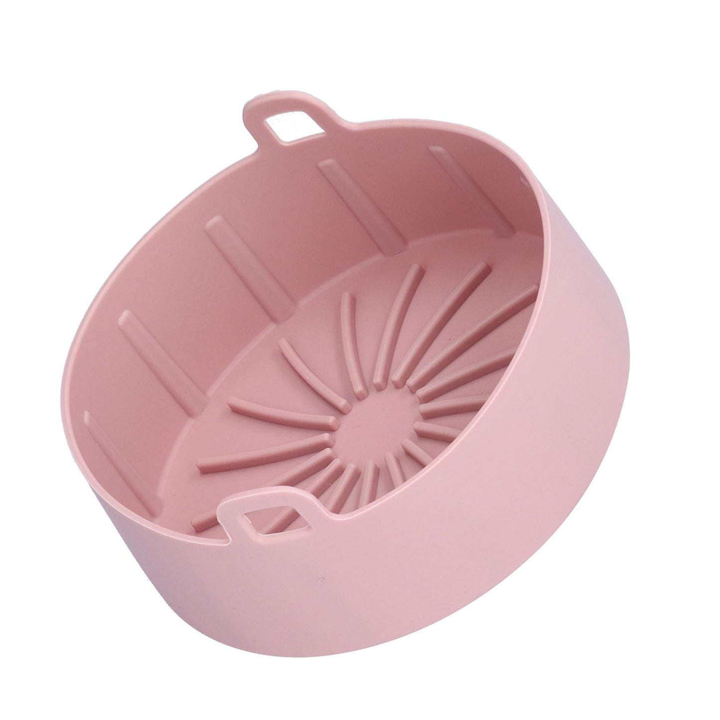 Reusable Silicone Pot Replacement Kitchen Electric Fryer Basket Tray Baking Accessory 20℃220℃(16cm Pink )