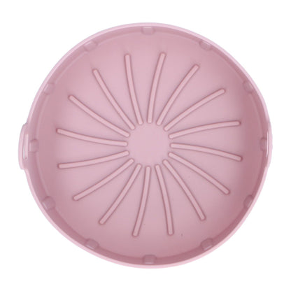 Reusable Silicone Pot Replacement Kitchen Electric Fryer Basket Tray Baking Accessory 20℃220℃(16cm Pink )