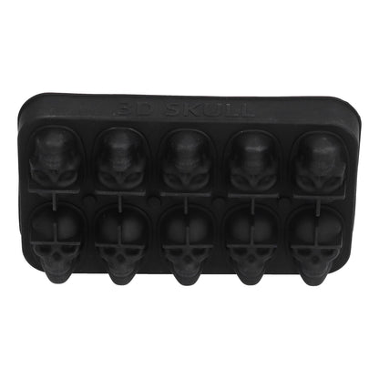 10 Grids Ice Cube Mold Silicone Black Professional Skull Ice Cube Mold for Halloween Home Bar