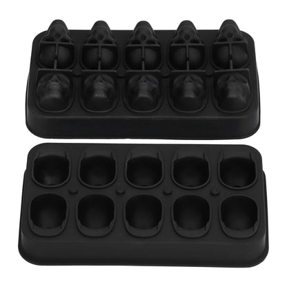 10 Grids Ice Cube Mold Silicone Black Professional Skull Ice Cube Mold for Halloween Home Bar